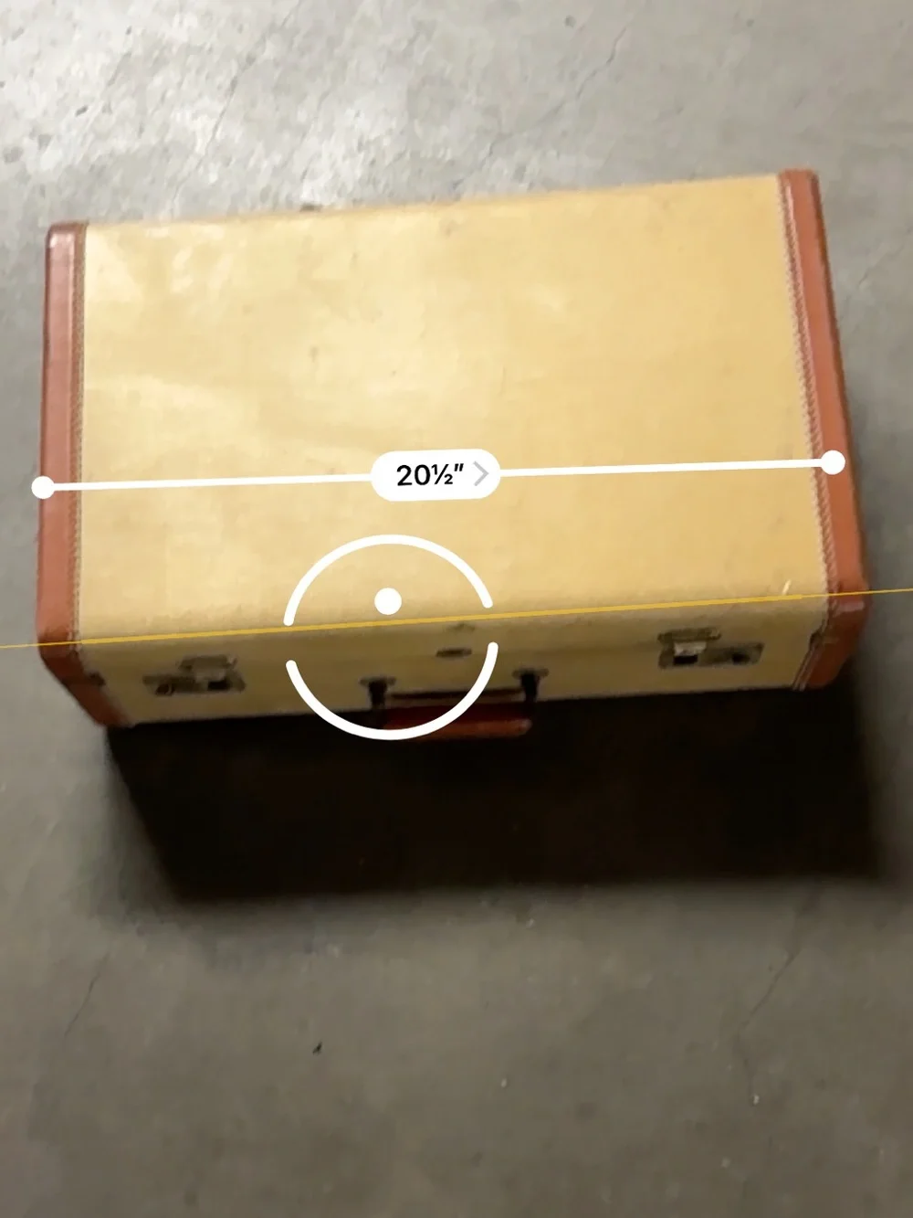 Vintage Goldpak Hard Suitcase in Tan and Brown Leather Accents